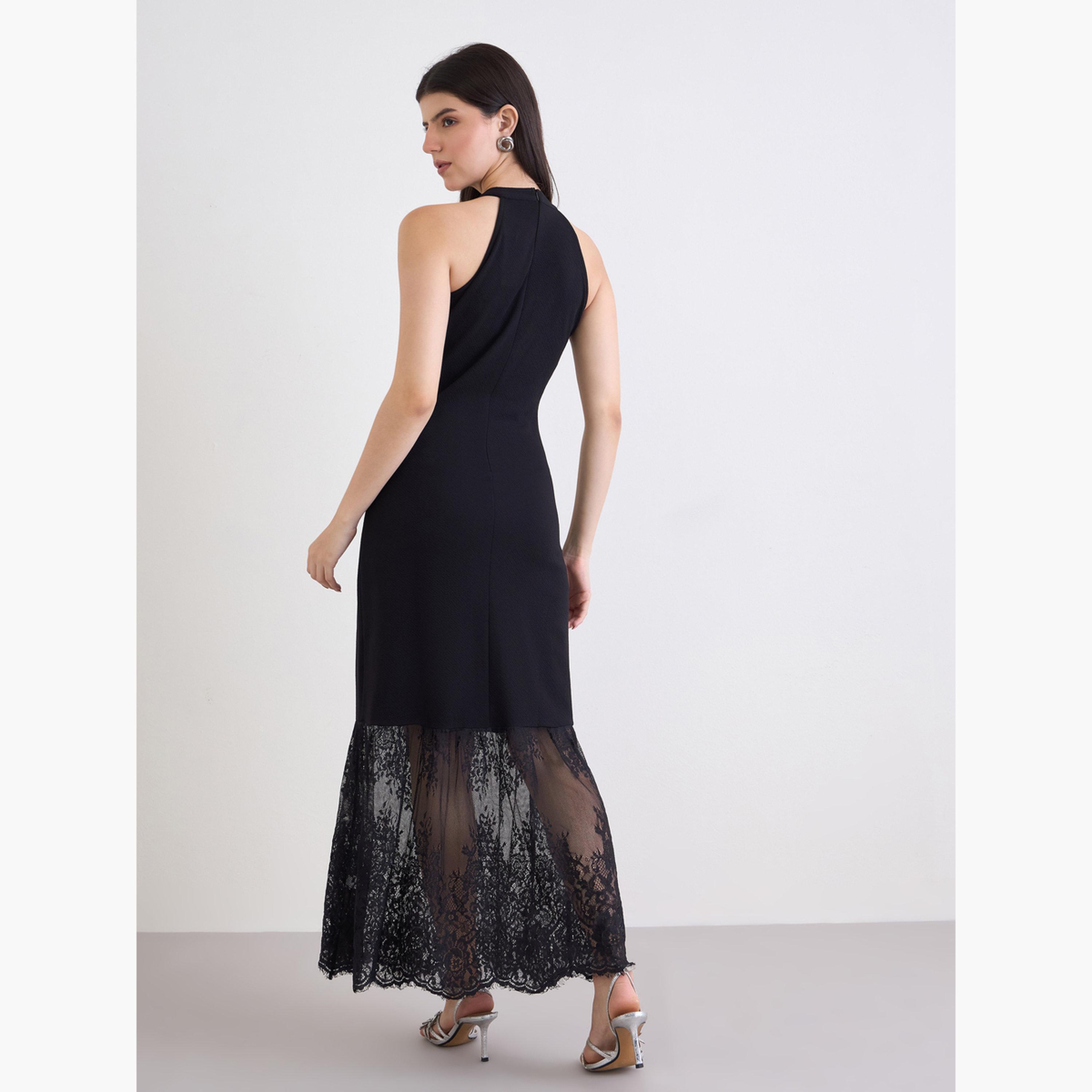 Styli Black Lace Sleeveless Maxi Dress-women-clothing-dresses-image-4