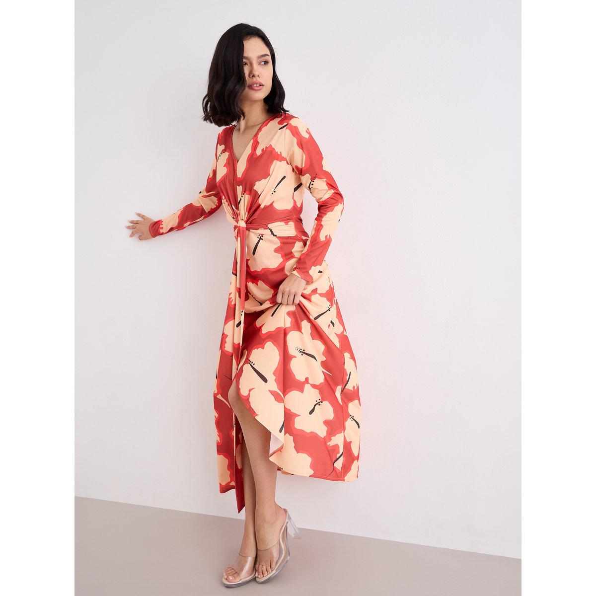 strapless open back dress Sparkly Orange Sequins Mermaid Scoop Prom Dresses, MP854 main image 1