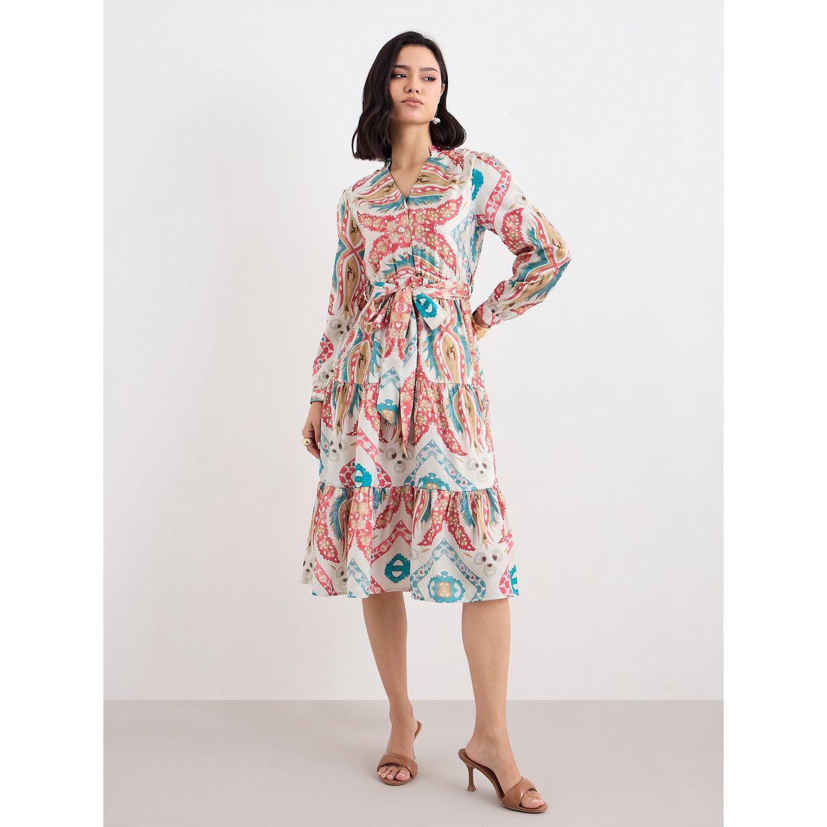 فستان ميدي بتفاصيل كسرات-women-clothing-dresses-image-2