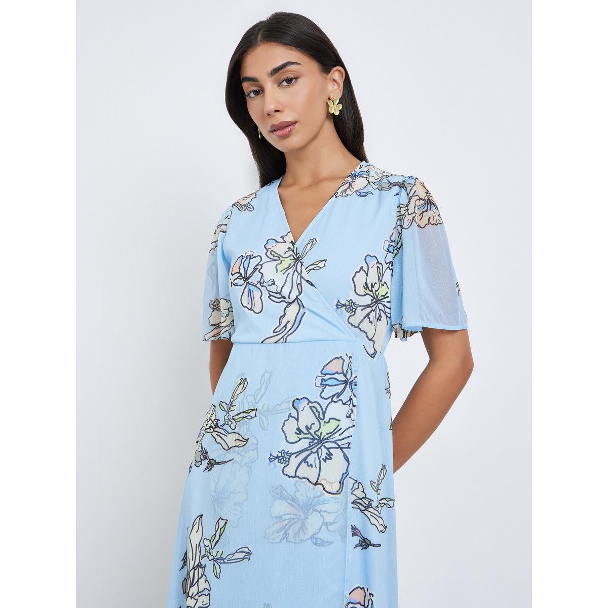 Styli Light Blue Floral Wrap Maxi Dress-women-clothing-dresses-image-3