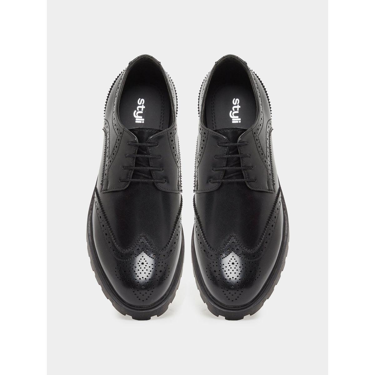 Styli Plain Wingtip Lace-Up Brogue Shoes-men-shoes-formalshoes-image-5