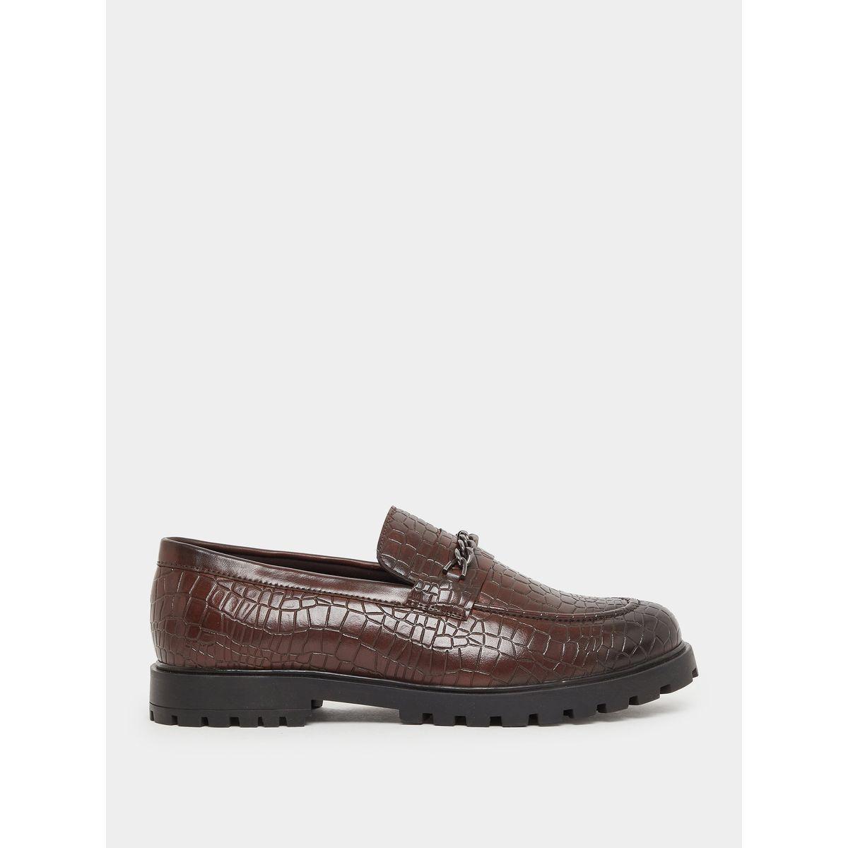 Styli Croc-Textured Chain Accent Chunky Loafers-men-shoes-loafersandmoccasins-image-1