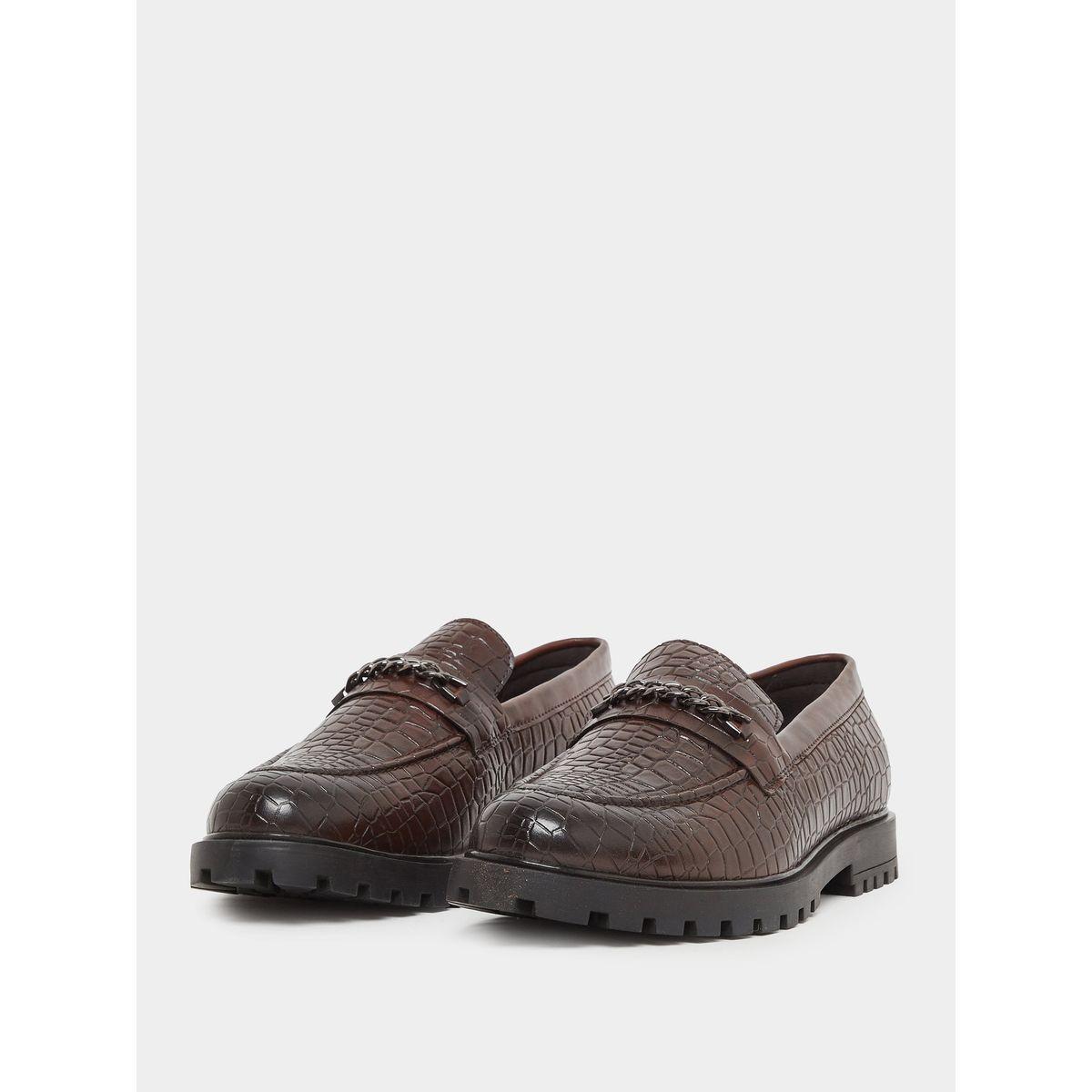 Styli Croc-Textured Chain Accent Chunky Loafers-men-shoes-loafersandmoccasins-image-2