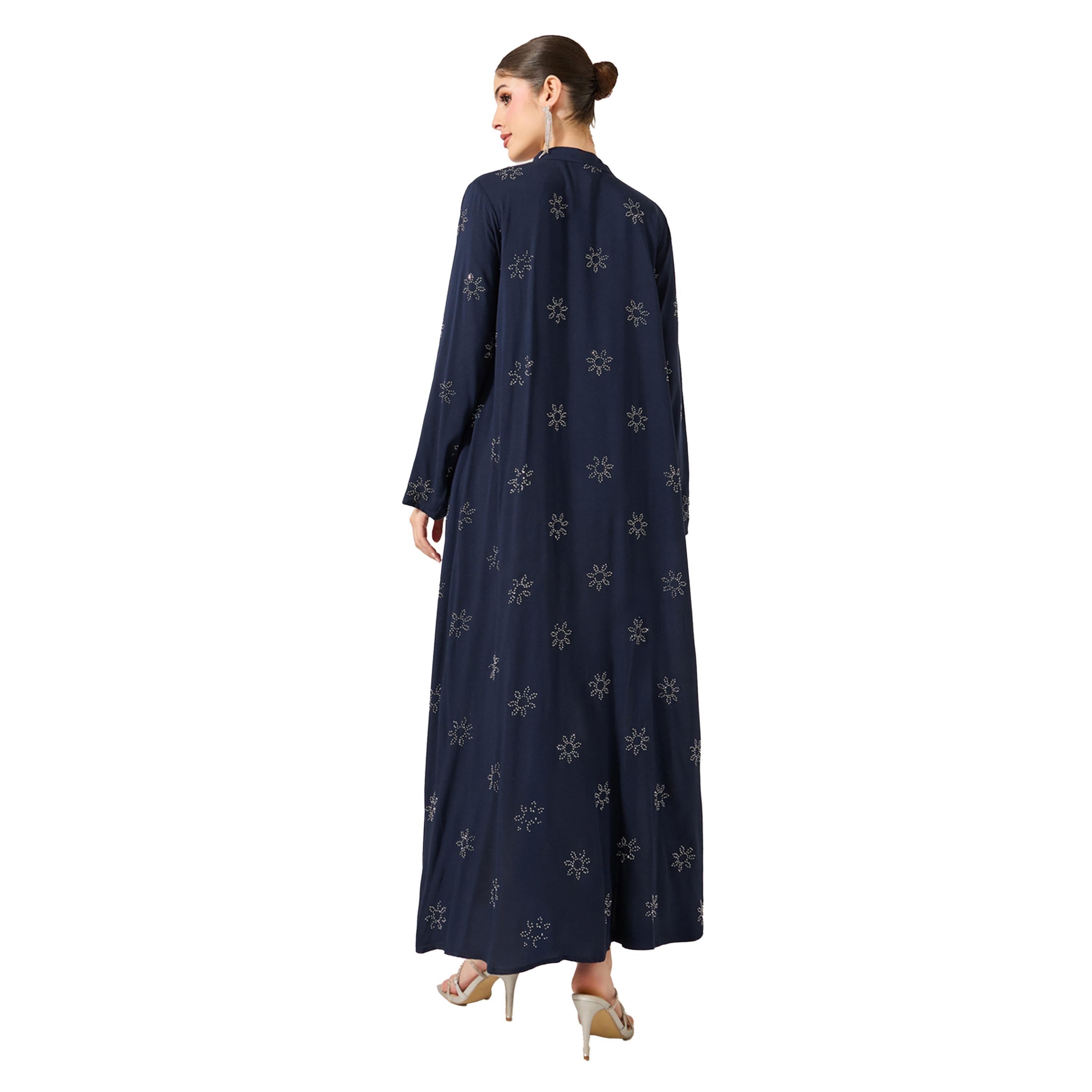 أميرة x ستايلي جلابية منمقة بياقة قائمة ورباط خصر-women-arabicclothing-jalabiyas-image-5