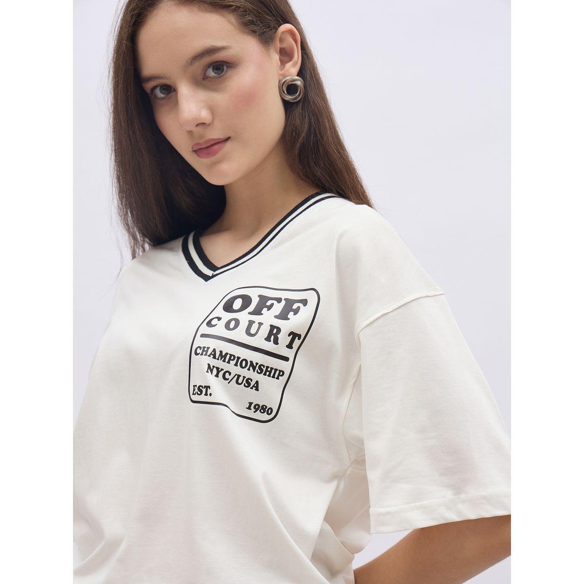 Styli Contrast Neck Printed Oversized T-Shirt-women-clothing-tshirts-image-4
