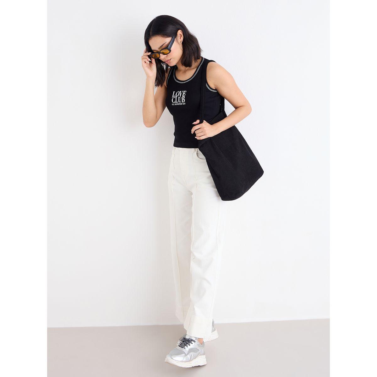 بلوزة تانك بتفاصيل كتابة مُطرزة-women-clothing-tshirts-image-1