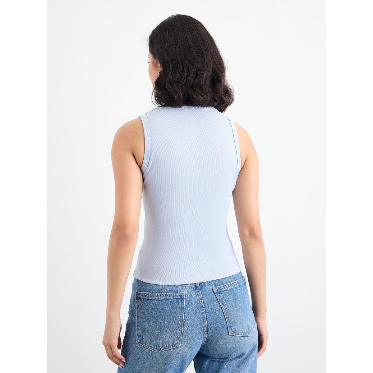 بلوزة بلا أكمام مضلعة بتفاصيل مُطرّزة-women-clothing-tshirts-image-4