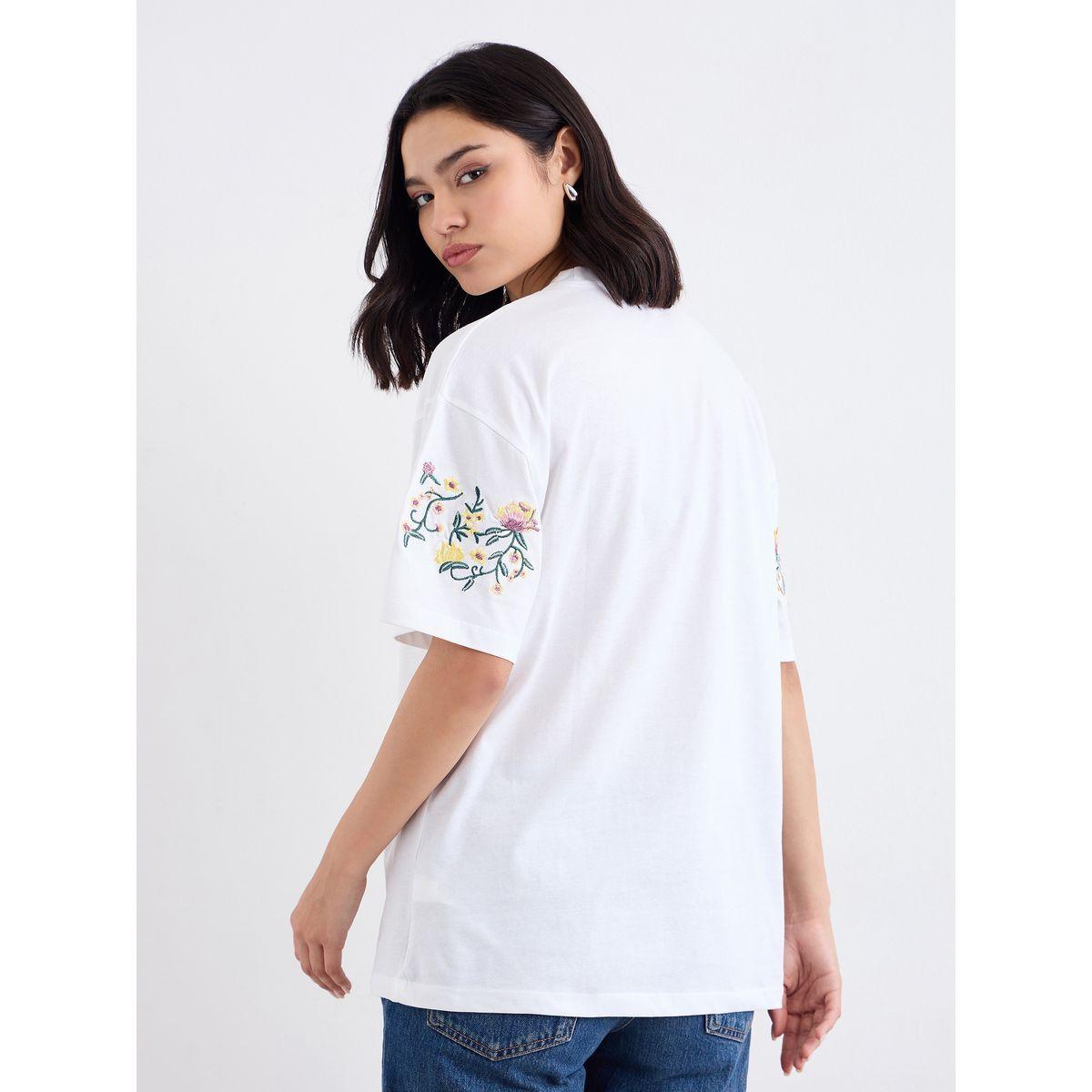 Styli Floral Embroidered Round Neck Oversized T-Shirt-women-clothing-tshirts-image-4