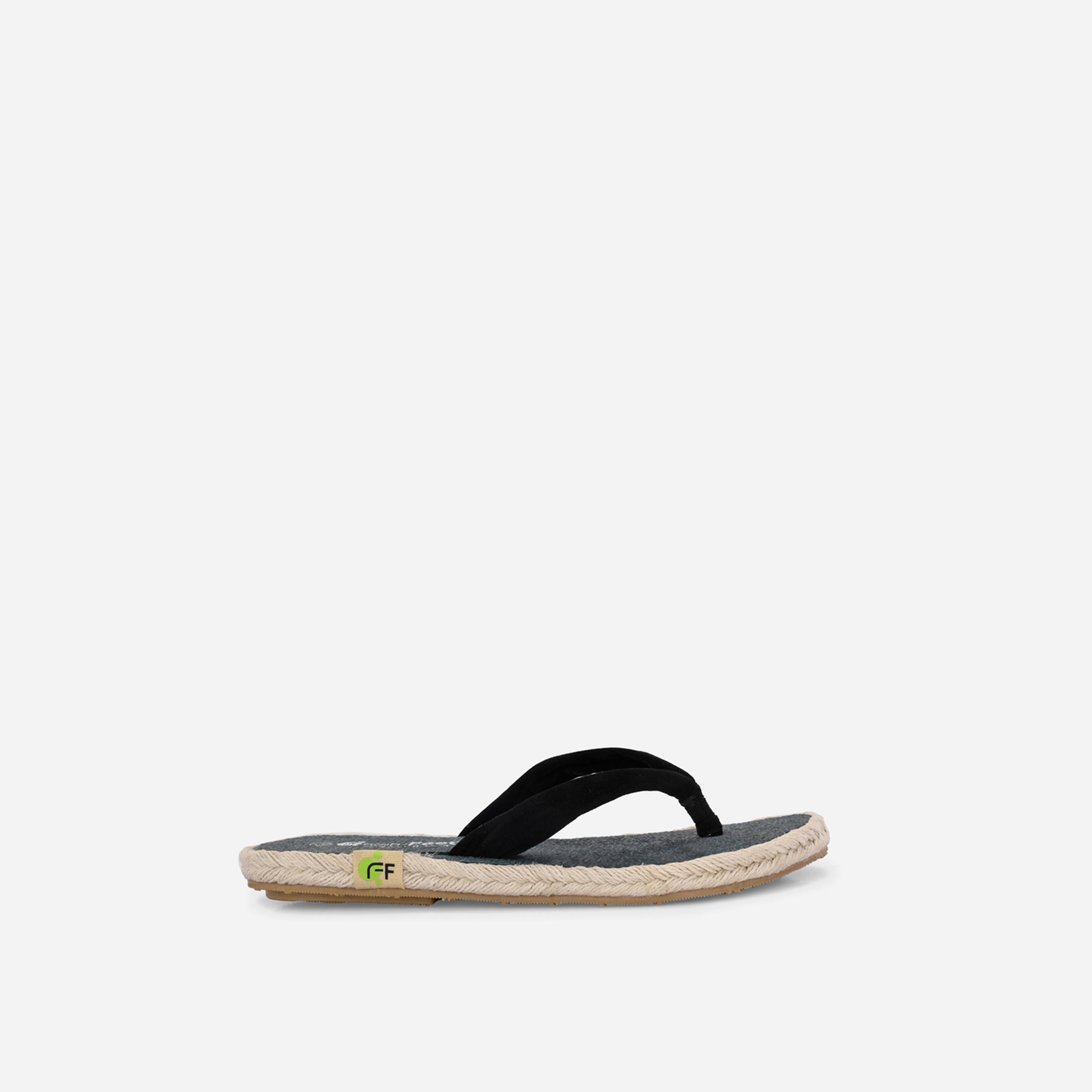 فريش فيت × ستايلي - شبشب يوجا سادة أسود-women-shoes-sandals-flats-image-5