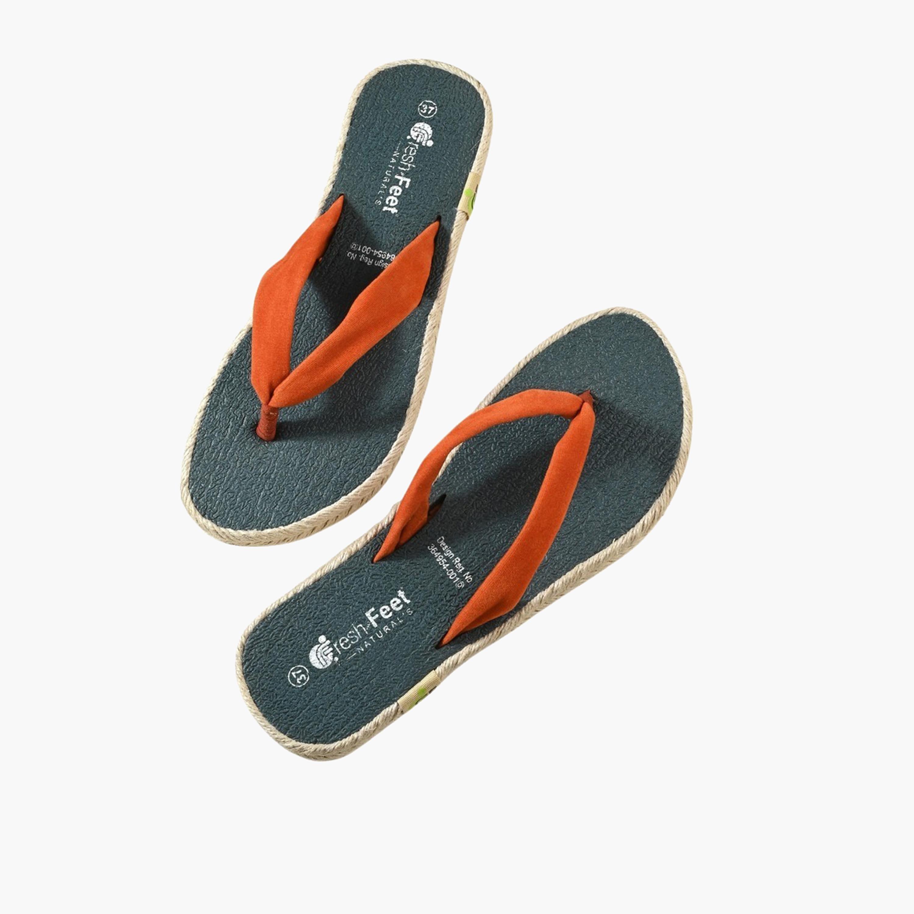 Fresh Feet x Styli Red Plain Thong Toe Yoga Mat Slippers-women-shoes-sandals-flats-image-1