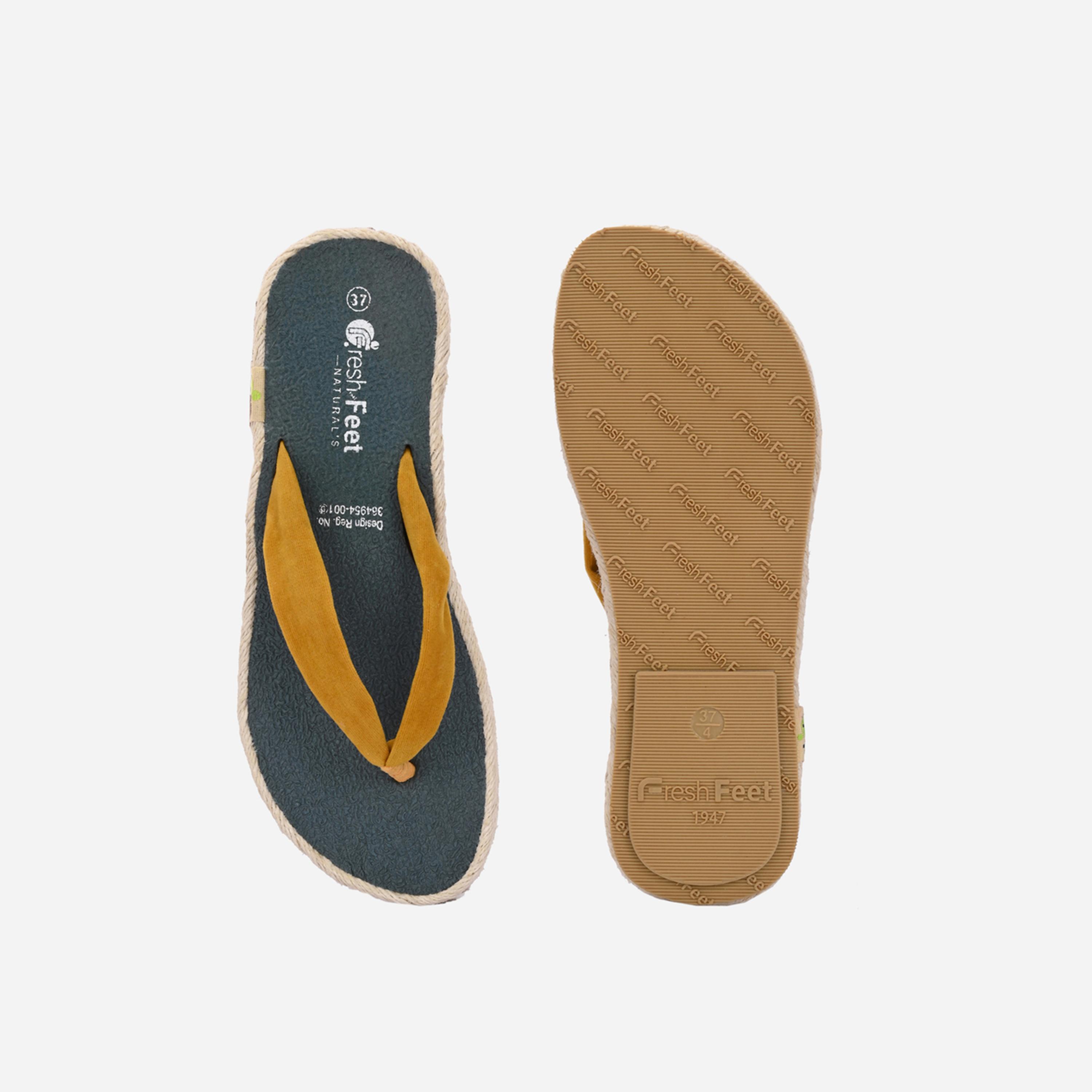 Fresh Feet x Styli Yellow Plain Thong Toe Yoga Mat Slippers-women-shoes-sandals-flats-image-6