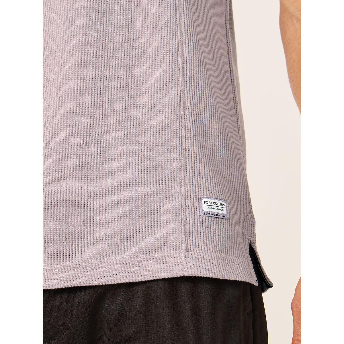Fort Collins Men Purple Rib Knit Half-Zip Polo T-Shirt-men-clothing-tshirtsandpolos-tshirts-image-3