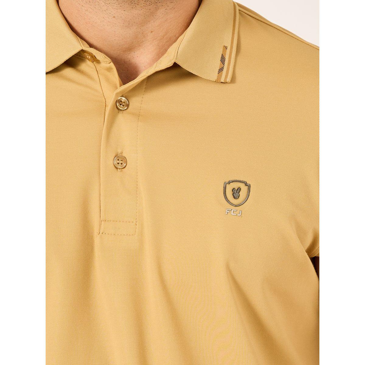 Fort Collins Men Mustard Tipped Short Sleeve Polo T-Shirt-men-clothing-tshirtsandpolos-tshirts-image-3
