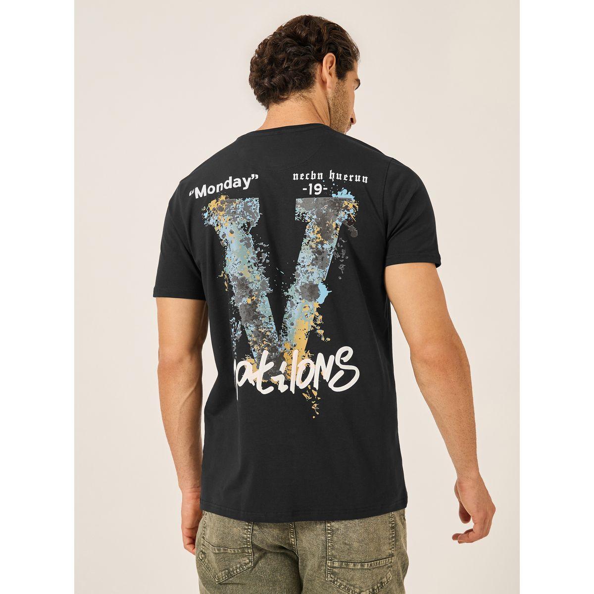 Fort Collins Men Black Graphic Printed Short Sleeve T-Shirt-men-clothing-tshirtsandpolos-tshirts-image-1