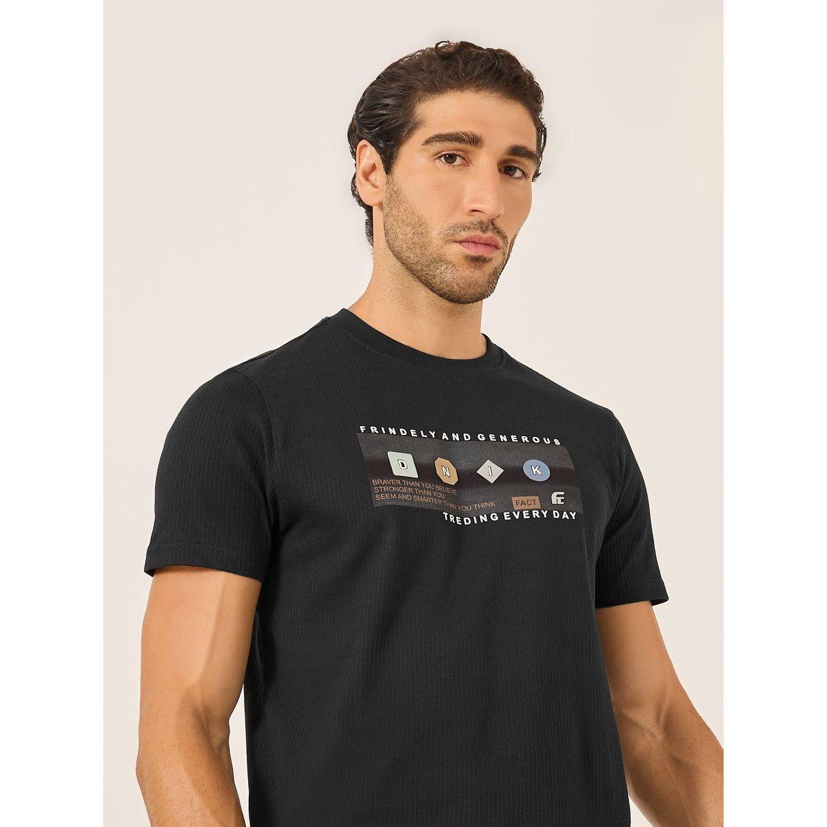 Fort Collins Men Black Graphic Printed Crew Neck T-Shirt-men-clothing-tshirtsandpolos-tshirts-image-1