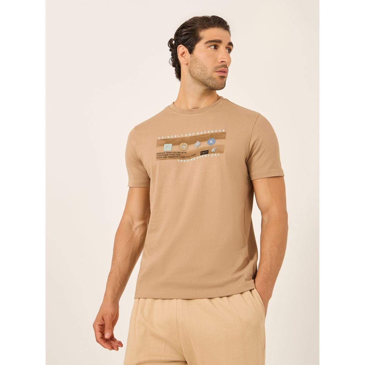 Fort Collins Men Brown Graphic Print Short Sleeve T-Shirt-men-clothing-tshirtsandpolos-tshirts-image-1