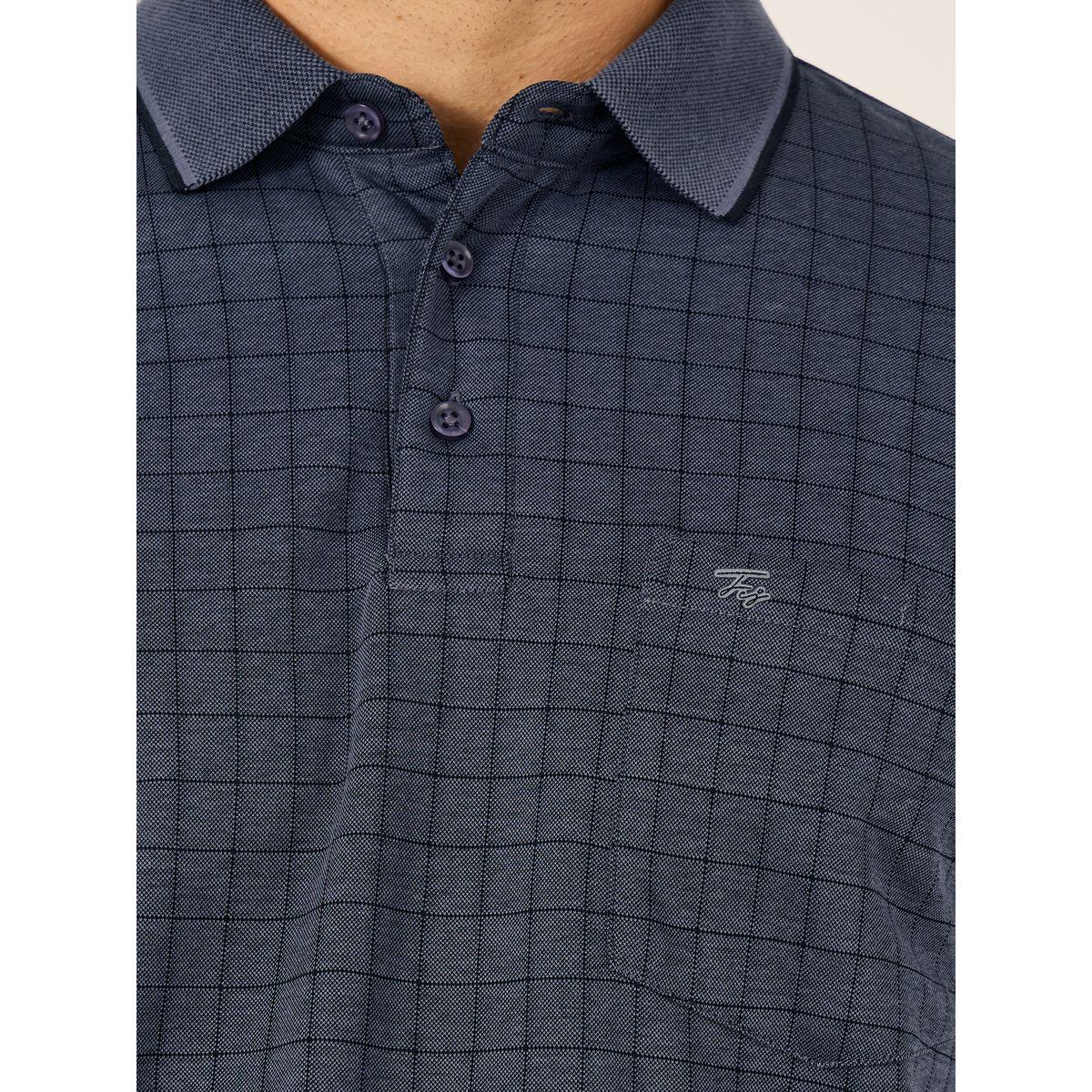 تيشيرت بياقة بولو وطبعة مربعات مع جيب-men-clothing-tshirtsandpolos-tshirts-image-3
