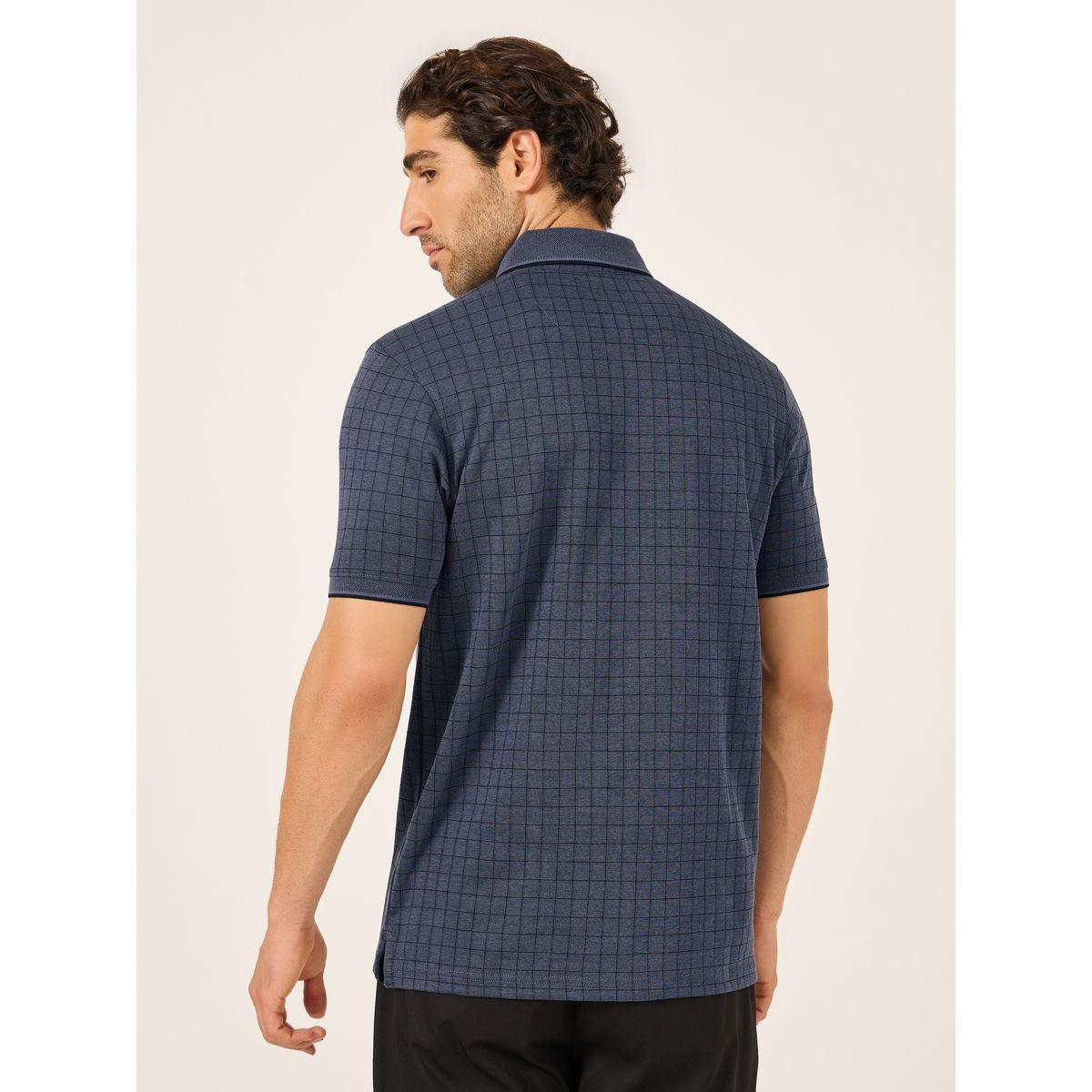 تيشيرت بياقة بولو وطبعة مربعات مع جيب-men-clothing-tshirtsandpolos-tshirts-image-4