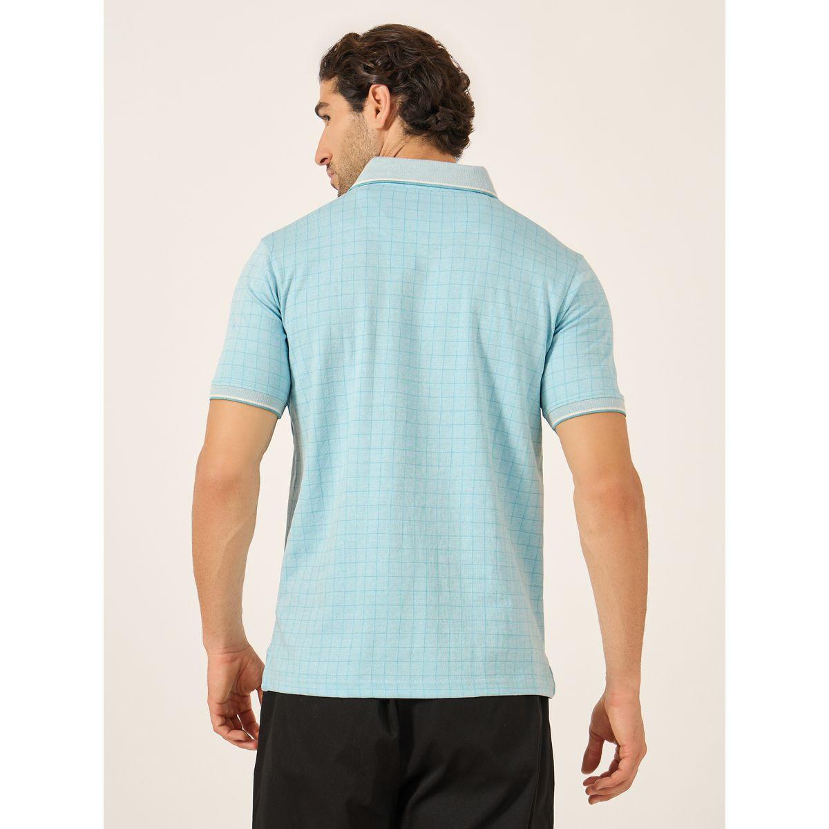 تيشيرت بياقة بولو وطبعة مربعات مع جيب-men-clothing-tshirtsandpolos-tshirts-image-4