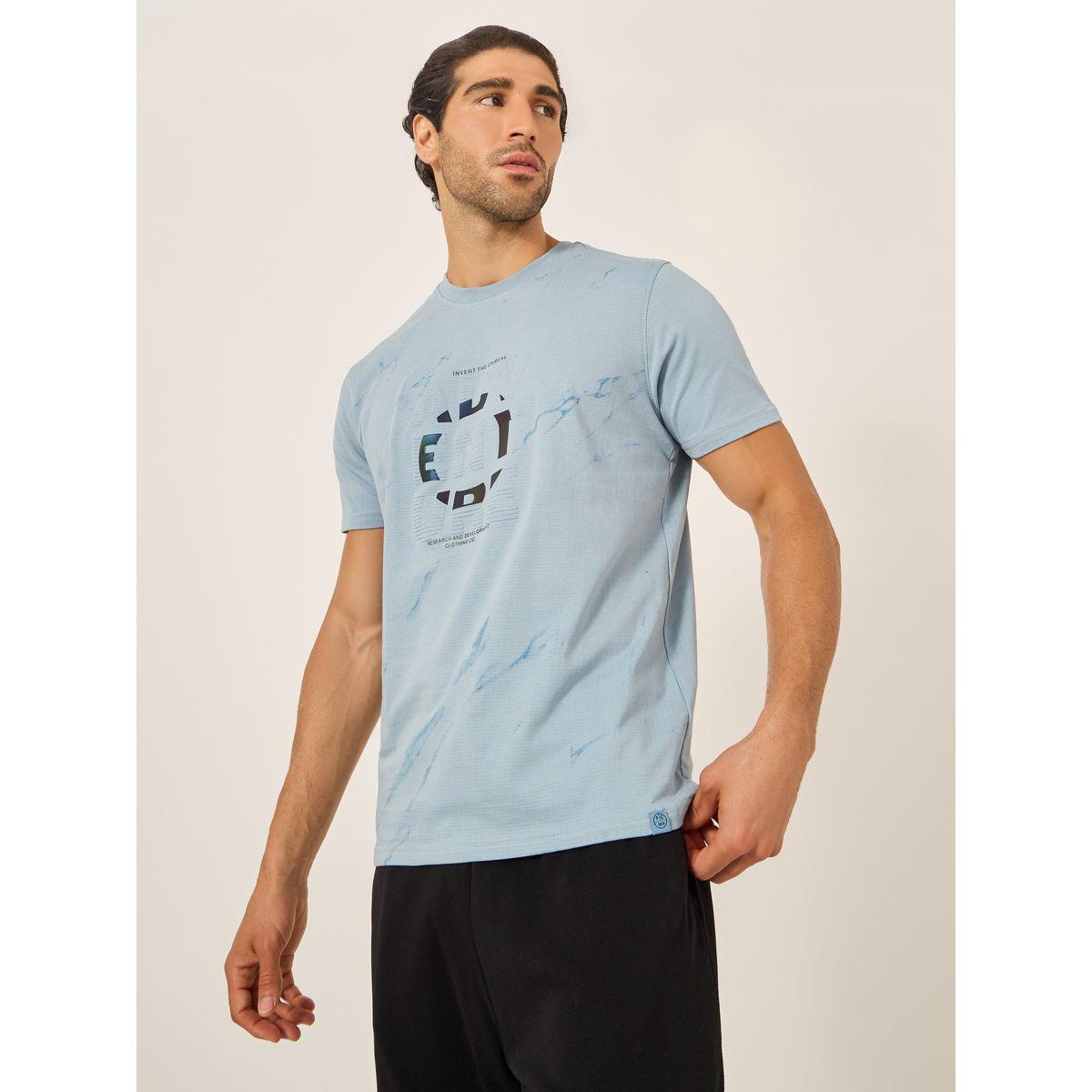 Fort Collins Men Blue Graphic Print Crew Neck T-Shirt-men-clothing-tshirtsandpolos-tshirts-image-1