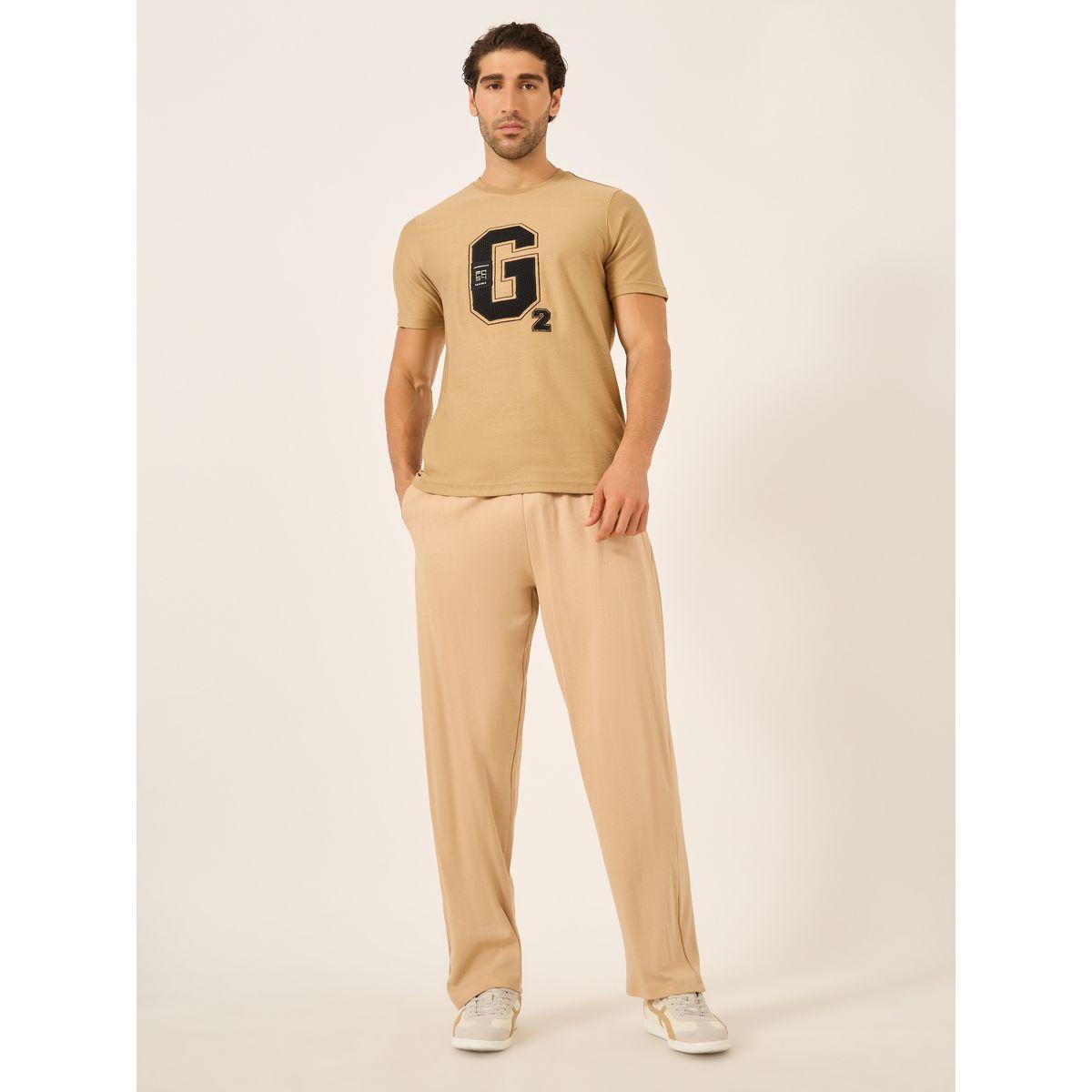 Fort Collins Men Brown Applique Detail Short Sleeves T-Shirt-men-clothing-tshirtsandpolos-tshirts-image-2