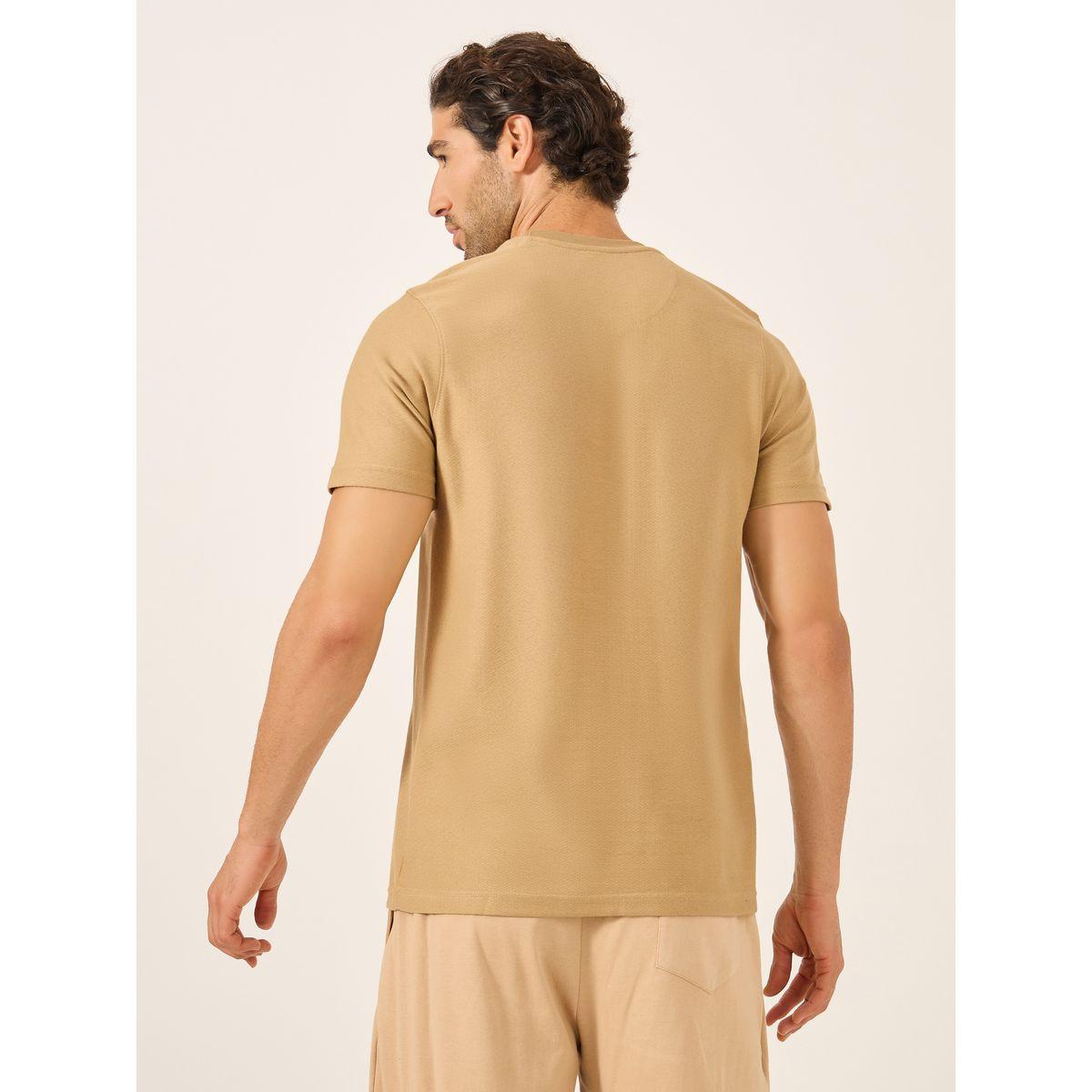 Fort Collins Men Brown Applique Detail Short Sleeves T-Shirt-men-clothing-tshirtsandpolos-tshirts-image-4