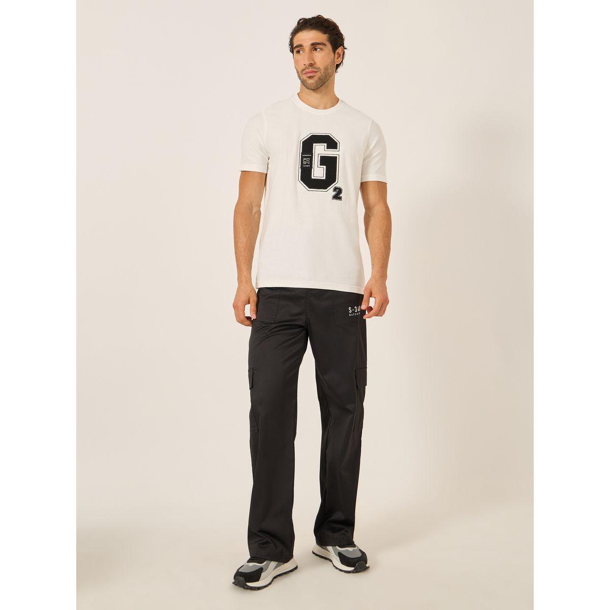 Fort Collins Men White Applique Detail Short Sleeves T-Shirt-men-clothing-tshirtsandpolos-tshirts-image-2