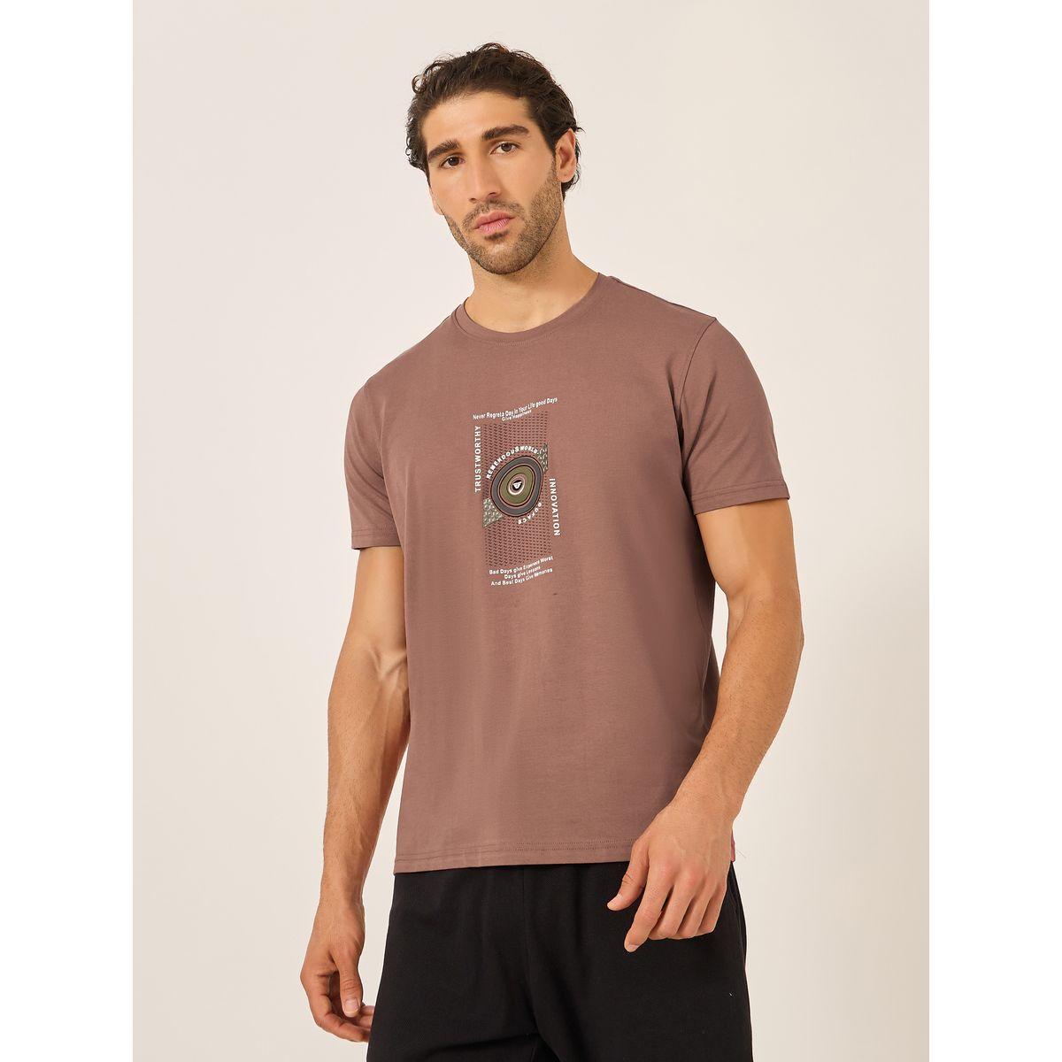 Fort Collins Men Brown Graphic Printed Short Sleeve T-Shirt-men-clothing-tshirtsandpolos-tshirts-image-1