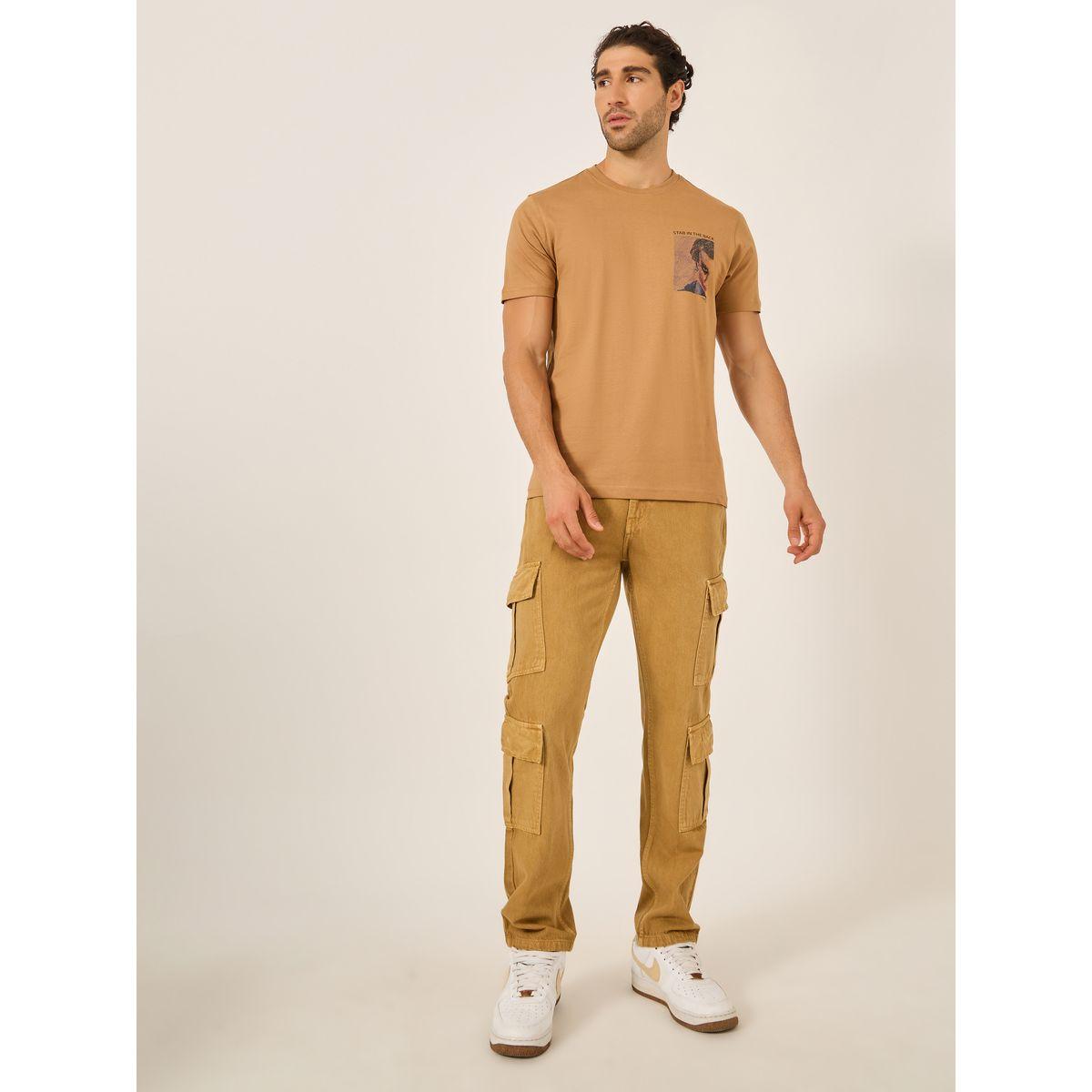 Fort Collins Men Brown Graphic Printed Crew Neck T-Shirt-men-clothing-tshirtsandpolos-tshirts-image-2