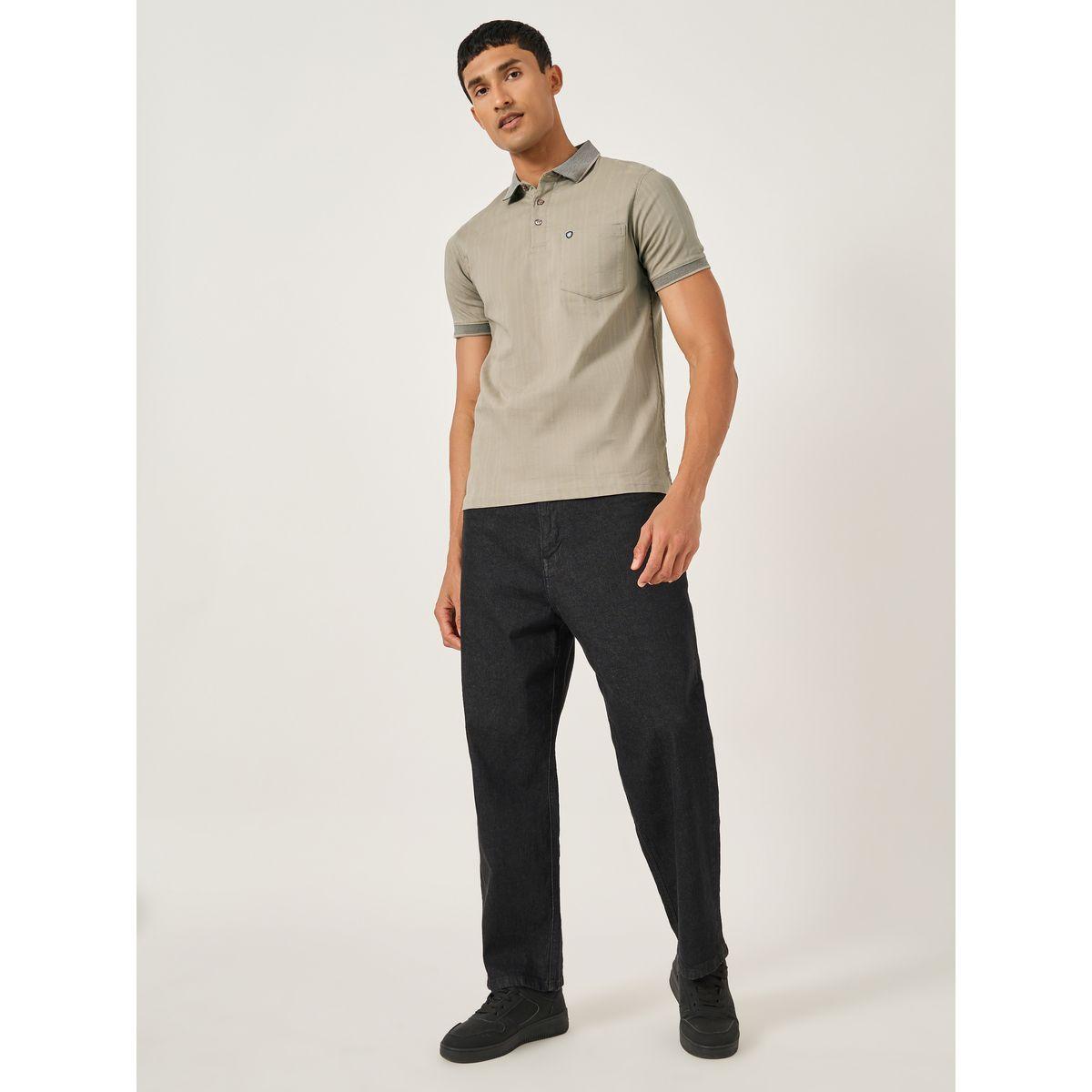 Fort Collins Men Brown Striped Pocket Detail Regular Fit Polo T-Shirt-men-clothing-tshirtsandpolos-tshirts-image-2