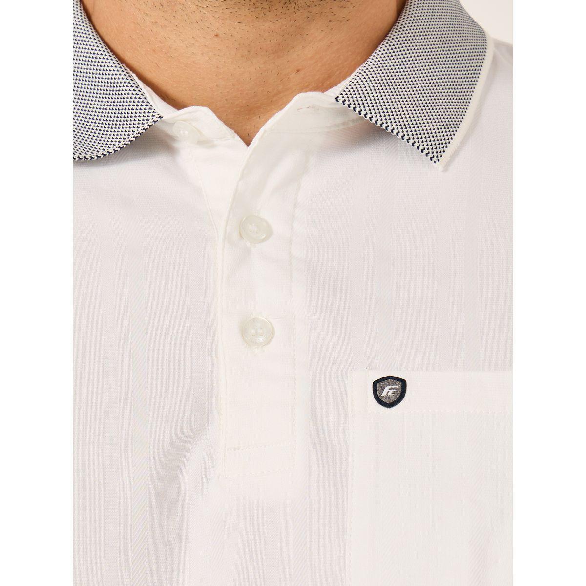Fort Collins Men White Contrast Trim Short Sleeve Polo T-Shirt with Pocket-men-clothing-tshirtsandpolos-tshirts-image-3