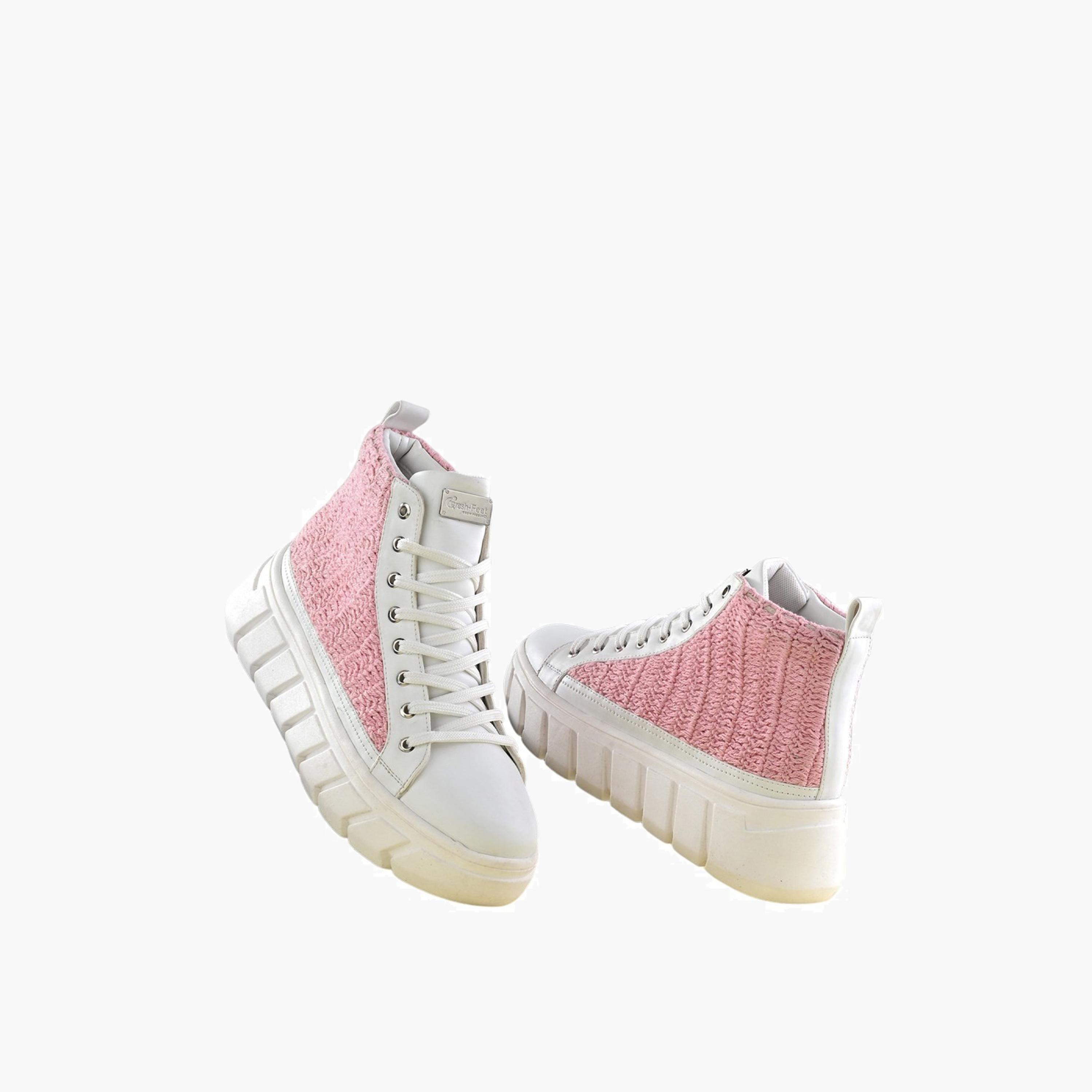 فريش فيت × ستايلي - حذاء رياضي كروشيه مرتفع الياقة برباط-women-shoes-sneakers-image-1