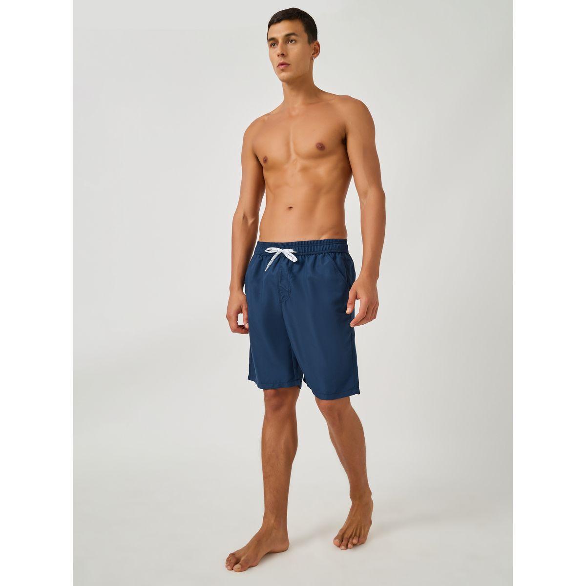 Styli Solid Knee Length Shorts with Drawstring-men-clothing-bottoms-shorts-image-2