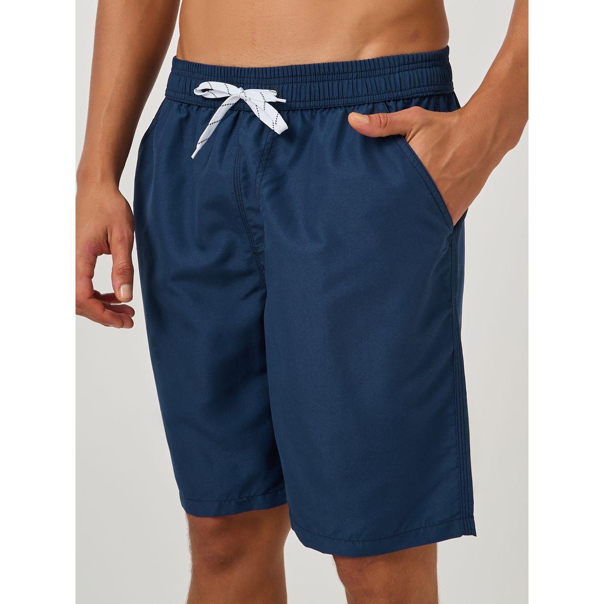 Styli Solid Knee Length Shorts with Drawstring-men-clothing-bottoms-shorts-image-3