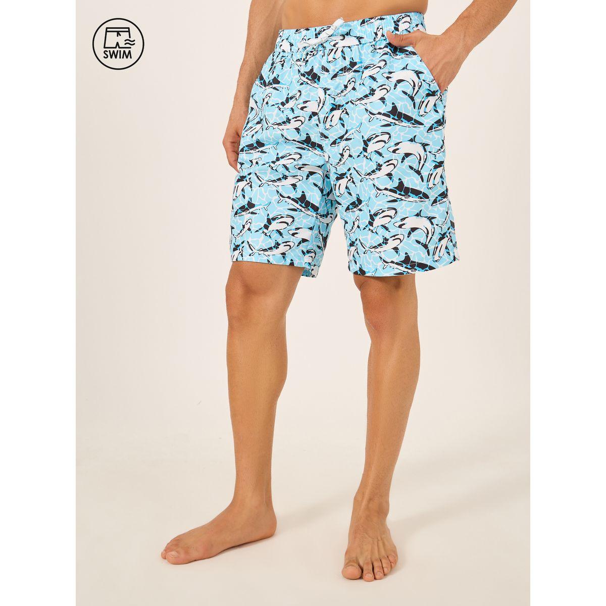 Styli All Over Print Swim Shorts with Drawstring Waist-men-clothing-bottoms-shorts-image-1