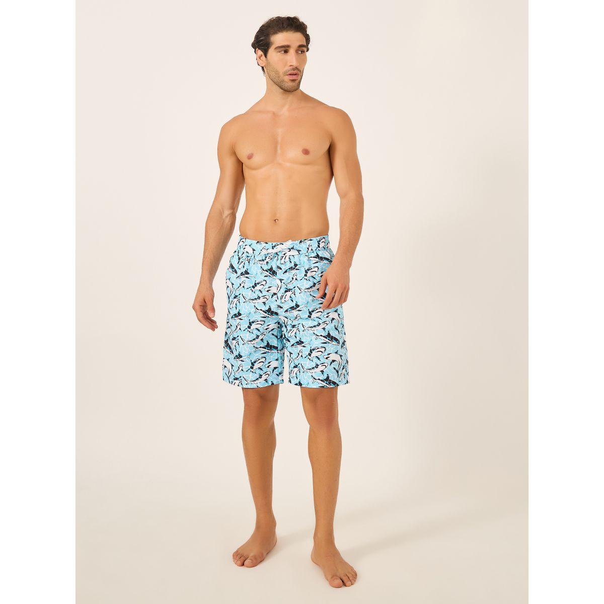 Styli All Over Print Swim Shorts with Drawstring Waist-men-clothing-bottoms-shorts-image-2
