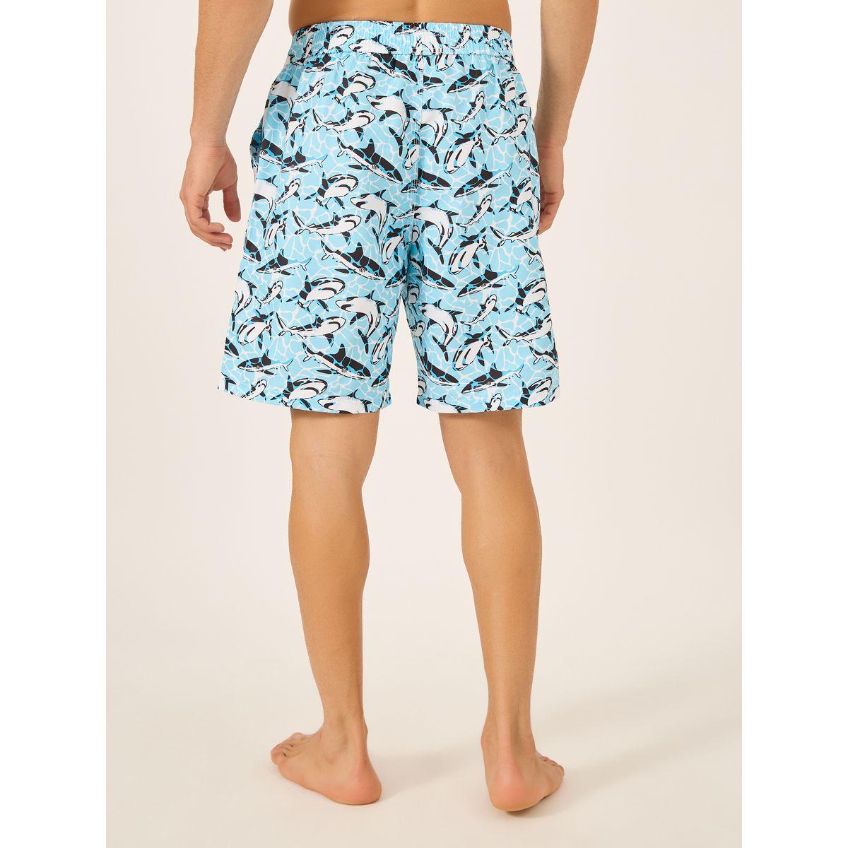 شورت سباحة مطبع بالكامل مع رباط خصر-men-clothing-bottoms-shorts-image-4