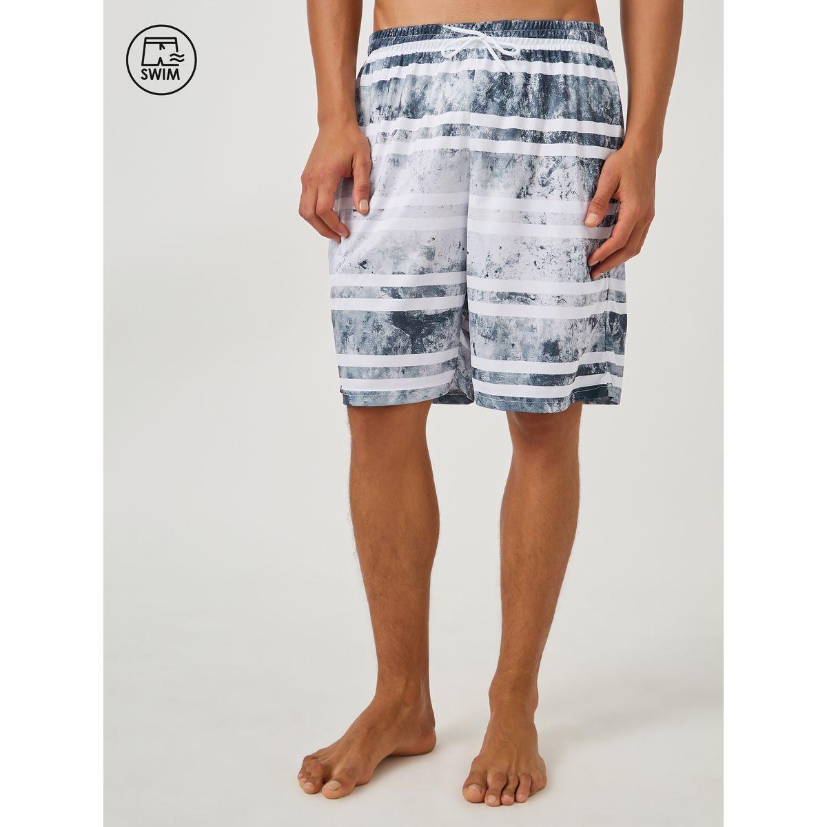 Styli Striped Regular Fit Swim Shorts with Drawcord-men-clothing-bottoms-shorts-image-1