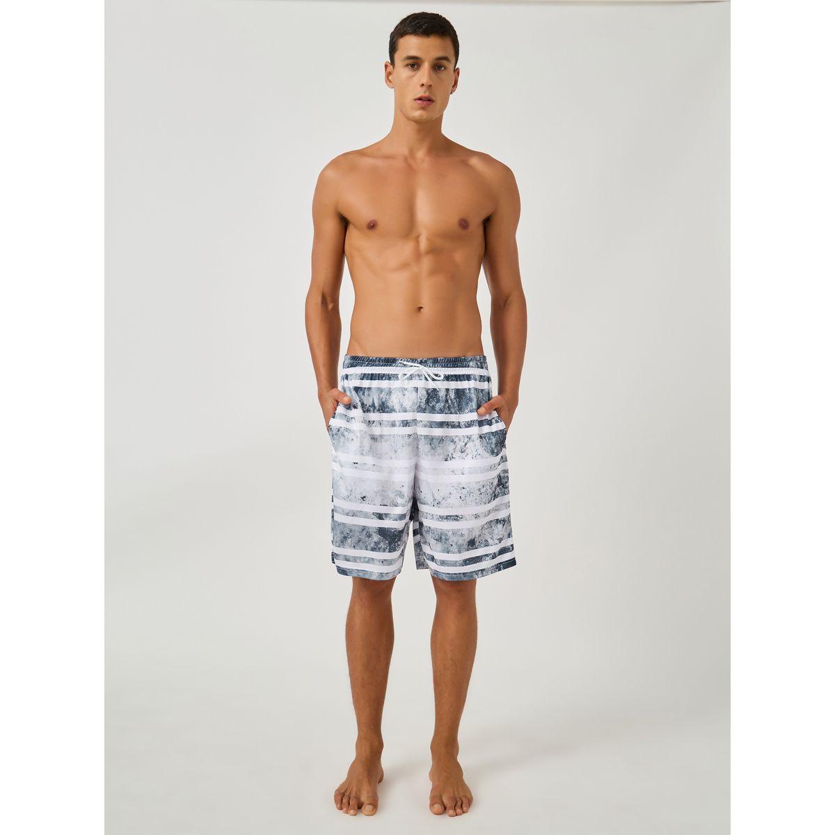 Styli Striped Regular Fit Swim Shorts with Drawcord-men-clothing-bottoms-shorts-image-2