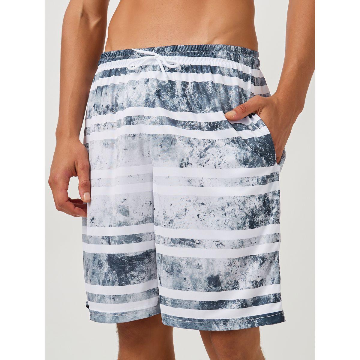 Styli Striped Regular Fit Swim Shorts with Drawcord-men-clothing-bottoms-shorts-image-3