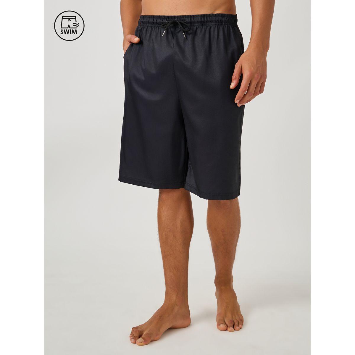 شورت سباحة سادة بقصة عادية ورباط خصر-men-clothing-bottoms-shorts-image-1