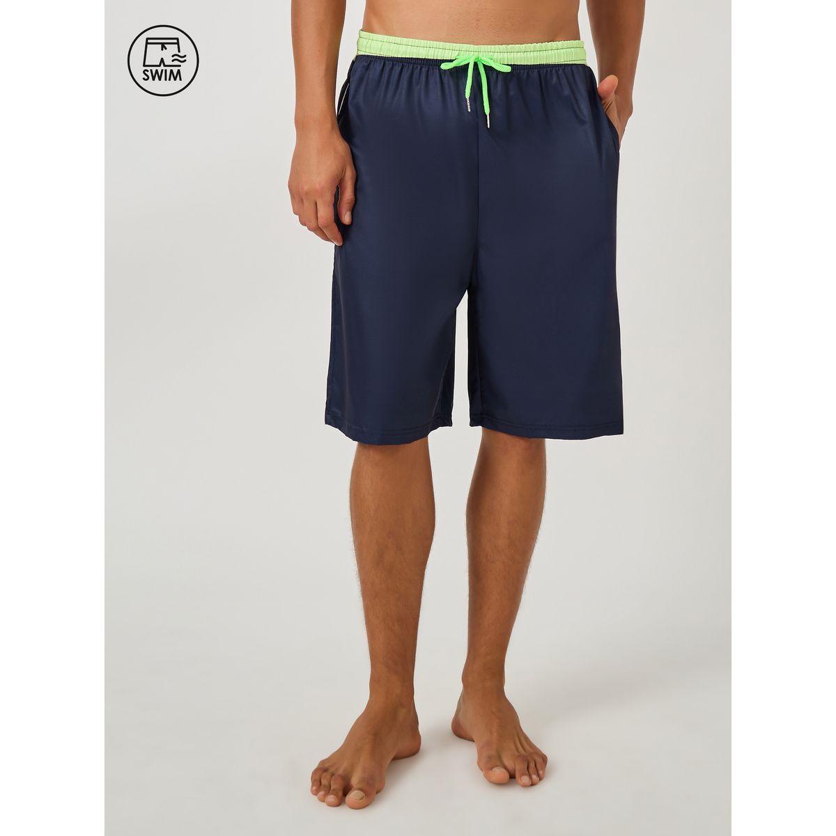 Styli Solid Regular Fit Swim Shorts with Contrast Waistband-men-clothing-bottoms-shorts-image-1