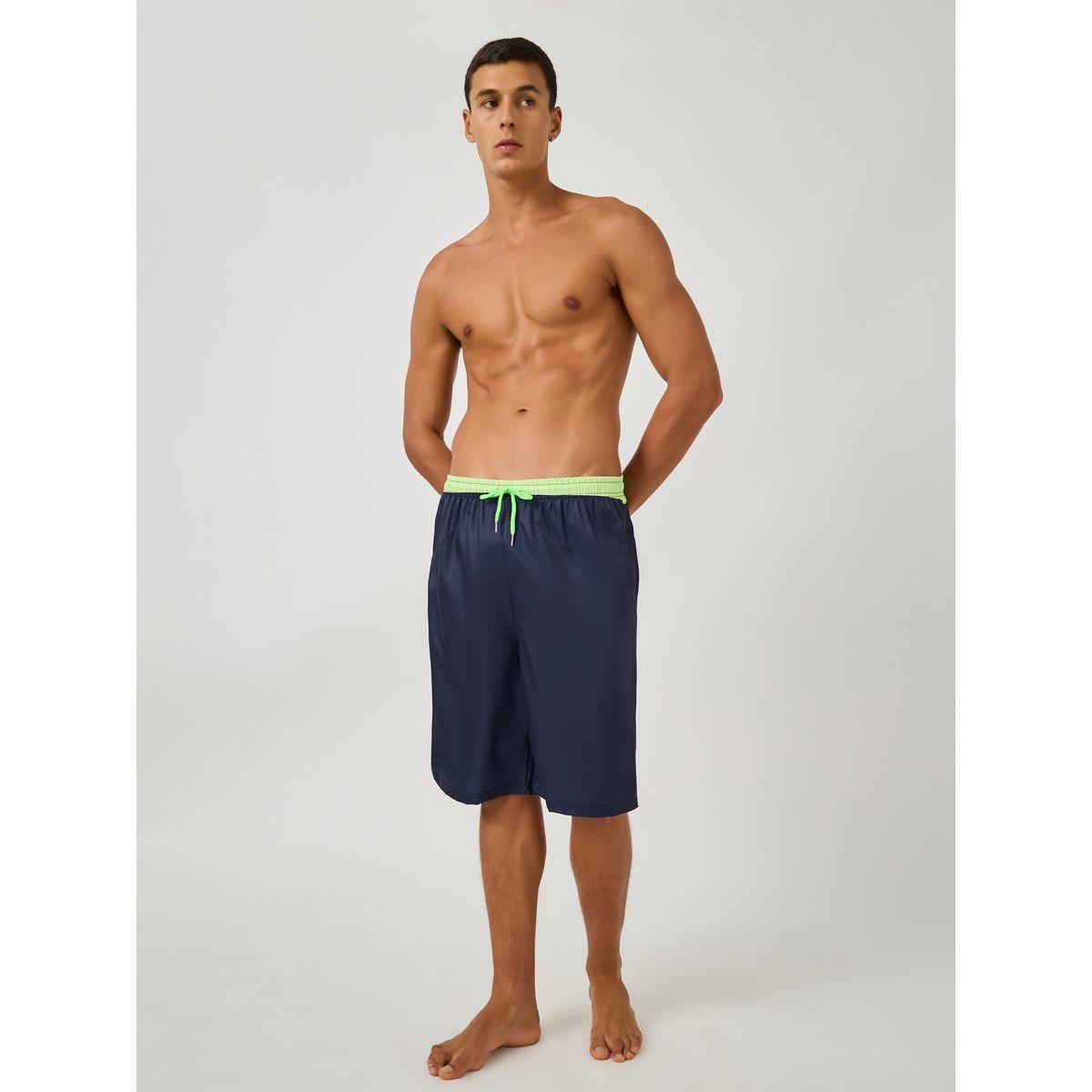 Styli Solid Regular Fit Swim Shorts with Contrast Waistband-men-clothing-bottoms-shorts-image-2