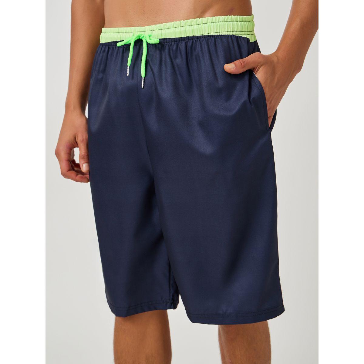 شورت سباحة سادة بقصة عادية ورباط خصر-men-clothing-bottoms-shorts-image-3