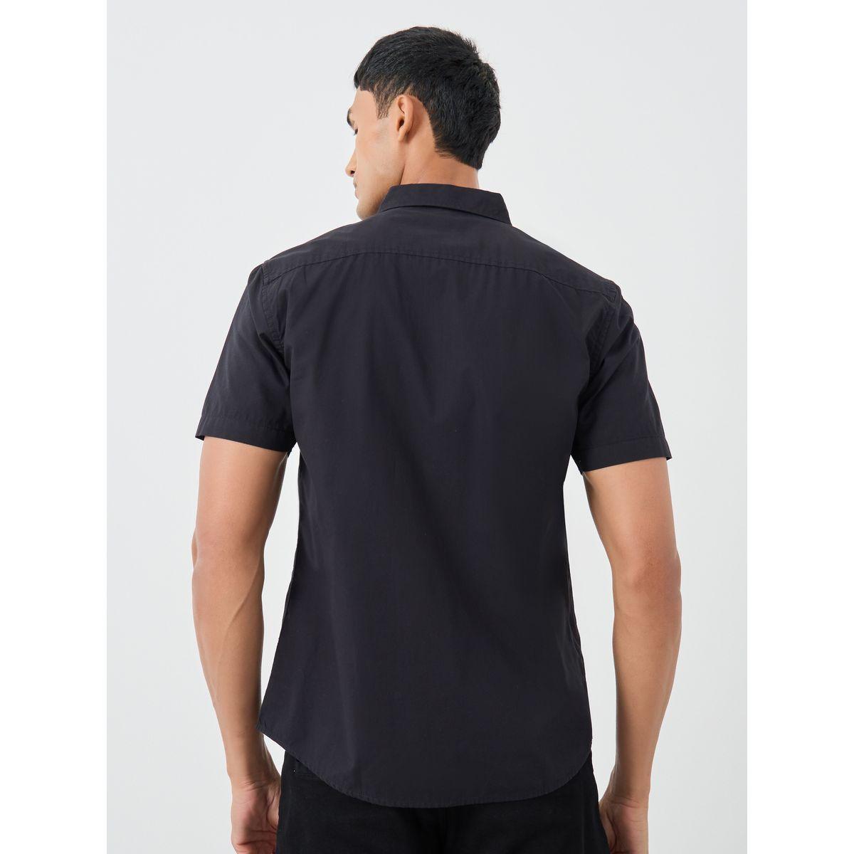 قميص سادة بقصة عادية وأكمام قصيرة-men-clothing-shirts-image-4