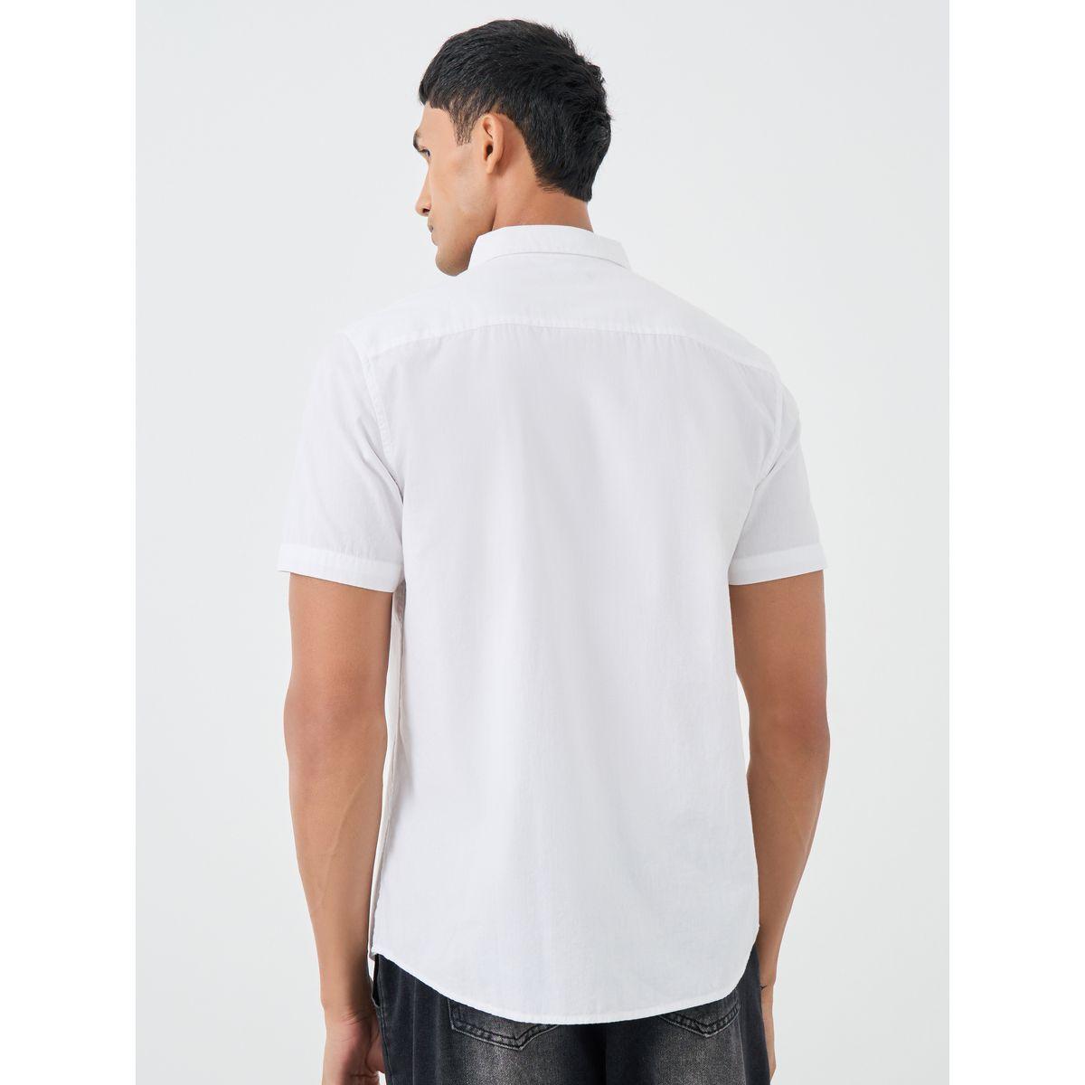 قميص سادة بقصة عادية وأكمام قصيرة-men-clothing-shirts-image-4