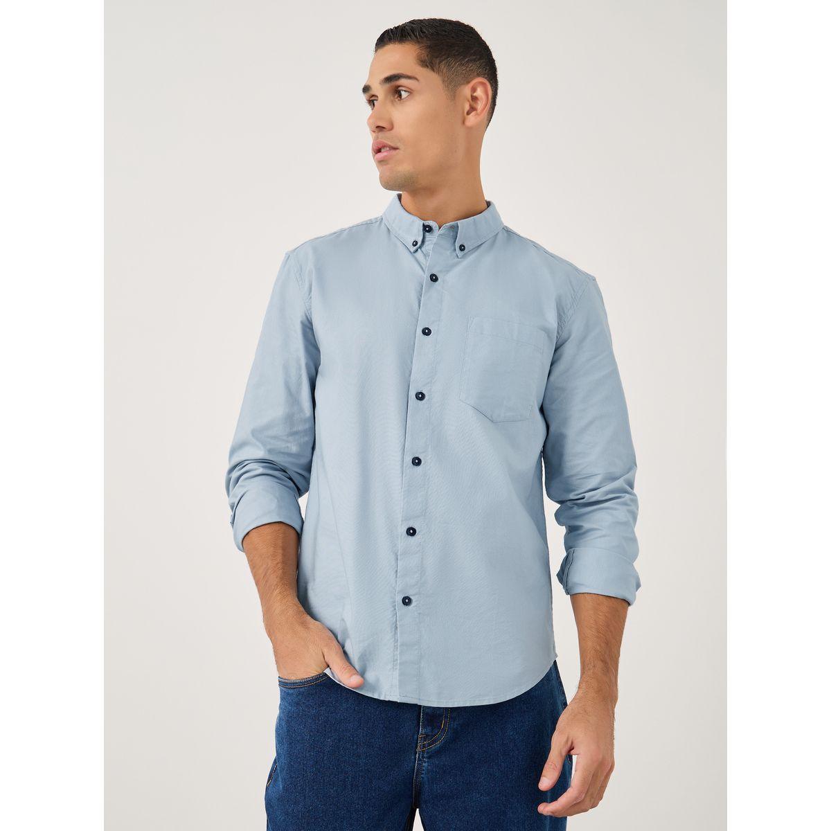 Styli Button Down Collar Regular Fit Oxford Shirt-men-clothing-shirts-image-1