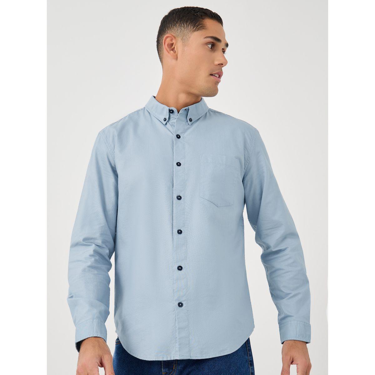 Styli Button Down Collar Regular Fit Oxford Shirt-men-clothing-shirts-image-3