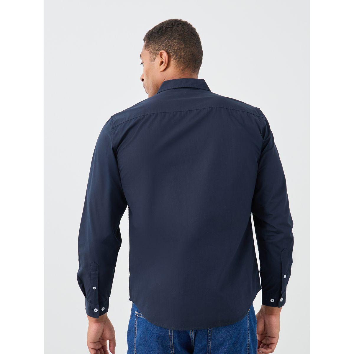 قميص بقصة عاديىة وأزرار مع أكمام طويلة-men-clothing-shirts-image-5