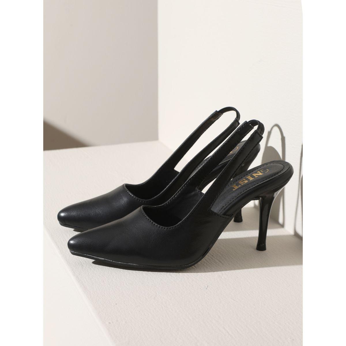 GNIST Plain Pointed Toe Stiletto Heel Slingback Shoes-women-shoes-heels-image-1